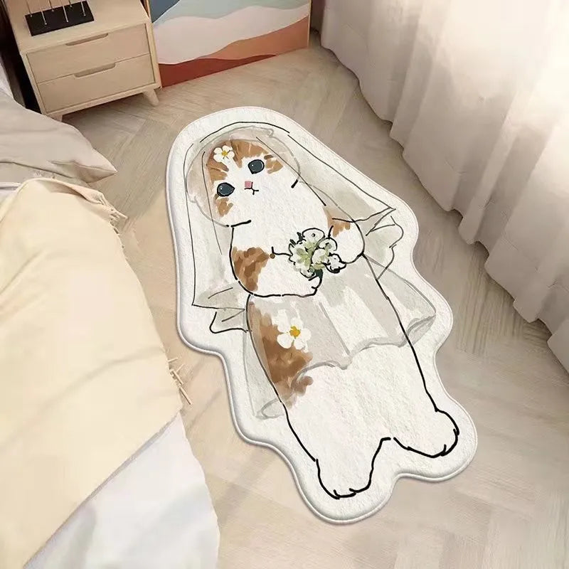 Kawaii Cat Anti-Slip Soft Rug 🐾✨ Cute Cartoon Floor Mat for Cozy Bedrooms & Playful Spaces