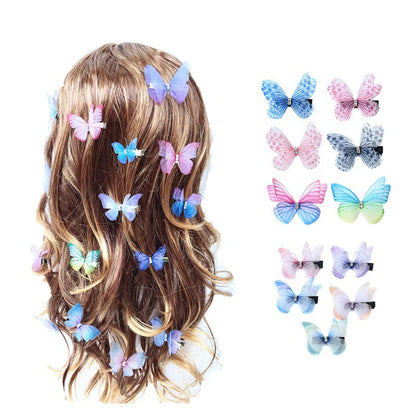 🌟 5PCS Adorable Princess Butterfly Hair Clips for Little Girls 💖✨