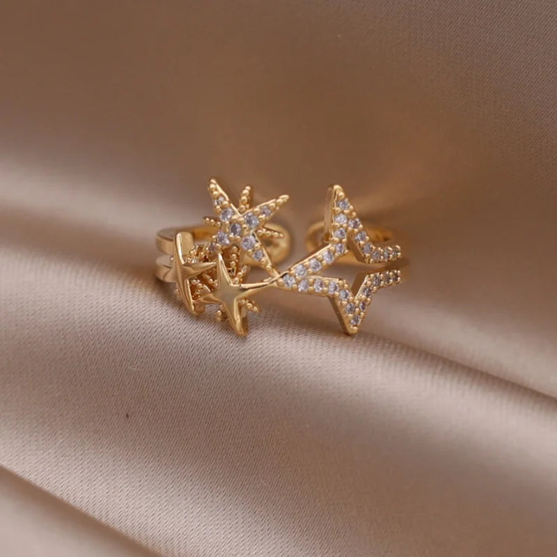 Kawaii Love Crystal Ring 💖✨ - 14K Gold Plated Heart Design for Elegant Daily Wear! 🌟💍