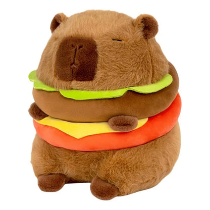 Kawaii Capybara Burger Plushie 🍔✨ | Adorable Soft Stuffed Animal Pillow for Cuddly Comfort 🐾💖