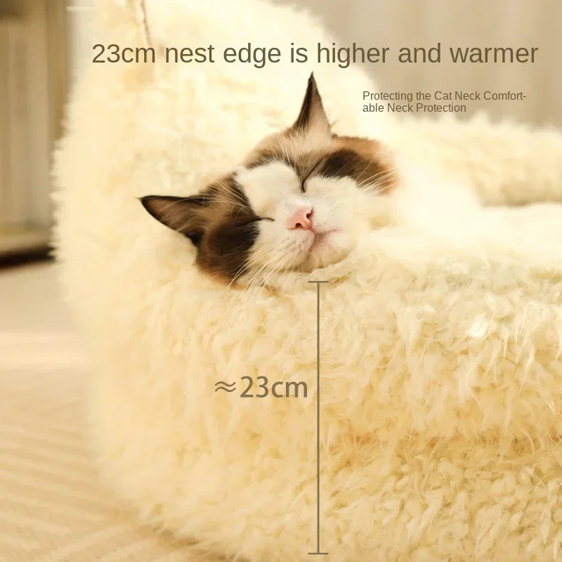 ✨ Cozy Alpaca Dream Bed for Cats 🐾 - Winter Warmth & Deep Sleep Delight! 💤