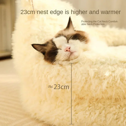 ✨ Cozy Alpaca Dream Bed for Cats 🐾 - Winter Warmth & Deep Sleep Delight! 💤
