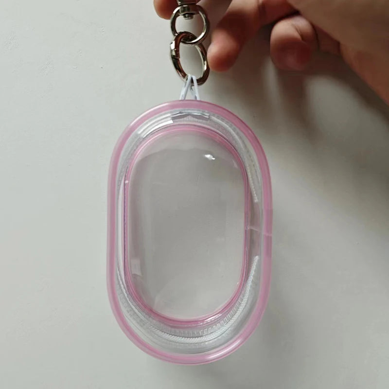 Transparent Jewelry Organizer Pouch With Keychain Dustproof Cute Doll Style 🎀💖
