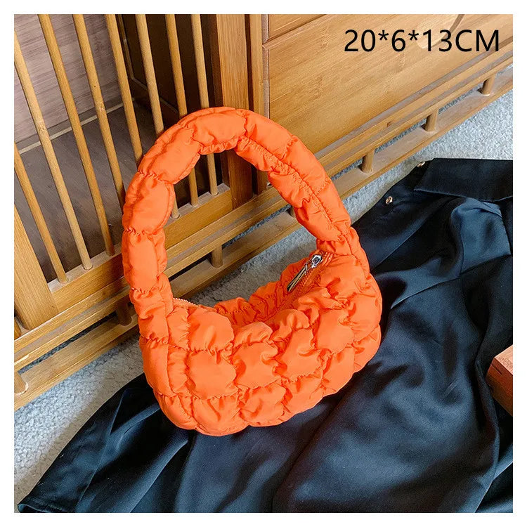 Kawaii Pleated Cloud Mini Handbag 🌈✨ | Adorable Soft Nylon Tote Bag for Trendy Women 💖🌟