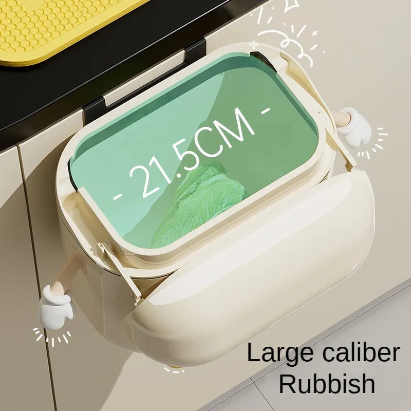 Kawaii Creamy Wall-Mounted Trash Can 🍦✨ | 9L/12L Adorable Kitchen & Bathroom Waste Solution 🗑️💕