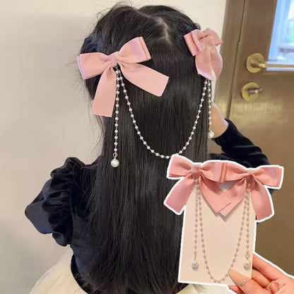 🌸 Sparkling Princess Pearl Bow Hair Clip 🌟 Adorable Hairpins for Girls! 🎀✨