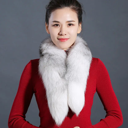 Genuine Natural Fox Fur Scarf With Drawstring 90 Cm Cozy Warm Winter Neck Warmer For Women Men 🦊❄️
