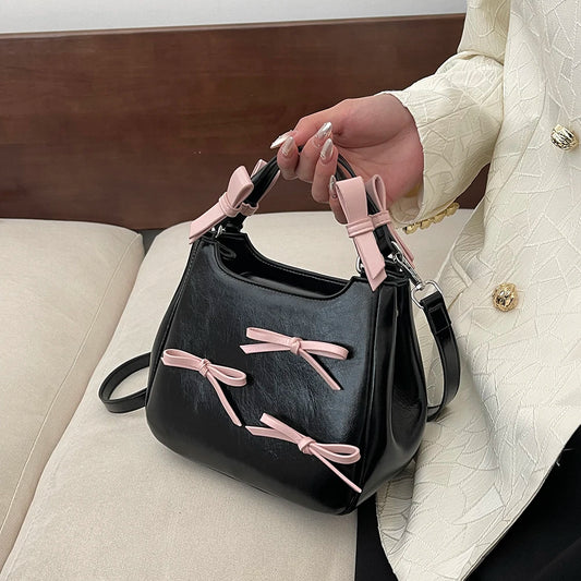 Kawaii Sweet Bow Mini Crossbody Bag 🎀✨ | Trendy PU Leather Tote for Girls | Aesthetic Clutch Handbag 💖