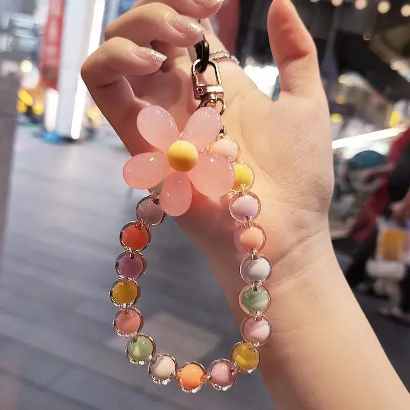 Kawaii Macaron Mobile Phone Lanyard 🌈✨ | Colorful Bead Pendant for Women’s Cute Handheld Style 💖📱