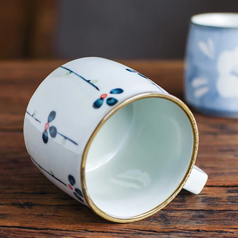 🍵 Kawaii Hand-painted Ceramic Tea Mug ☕️ Japanese Style Sake Cup - 8.5oz Mini Delightful Gift for Friends! 🎁