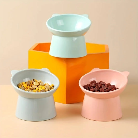 Kawaii Cat Food Bowl 🐾💕 | Anti-Vomiting & Spine-Friendly for Flat-Faced Fur Babies 🐱🥣 | Dishwasher Safe Delight!