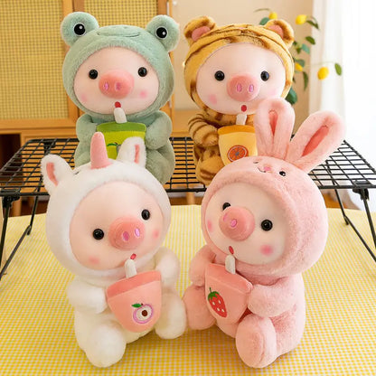 🐷💕 Adorable Boba Pig Plushie 🌟 - Fun Stuffed Buddy for Kids! 🍵✨ - Pixie Quill