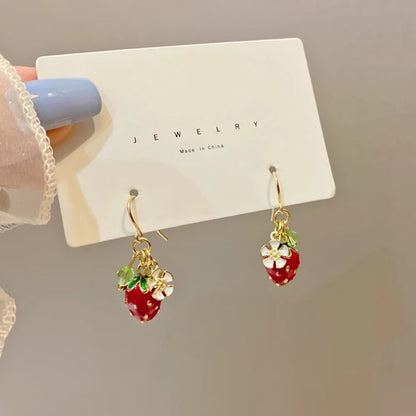 Kawaii Strawberry Drop Earrings 🍓✨ | Adorable Fashion Jewelry for Girls & Women 🎀 | Sweet Gifts & Hot Sale!
