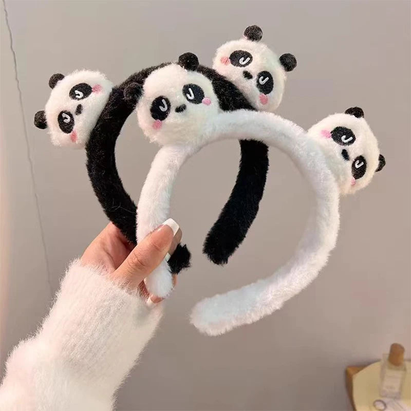 Kawaii Panda Plush Hair Band 🐼✨ | Non-Slip Cartoon Face Wash Headband for Girls | Cute Cotton Hair Accessories