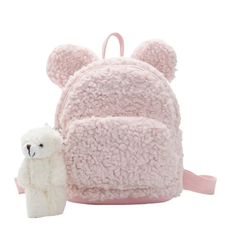 Kawaii Little Bear Plush Backpack 🐻✨ | Cute Cartoon School Bag for Kids 🎒 | Cozy Winter Style for Girls & Boys!