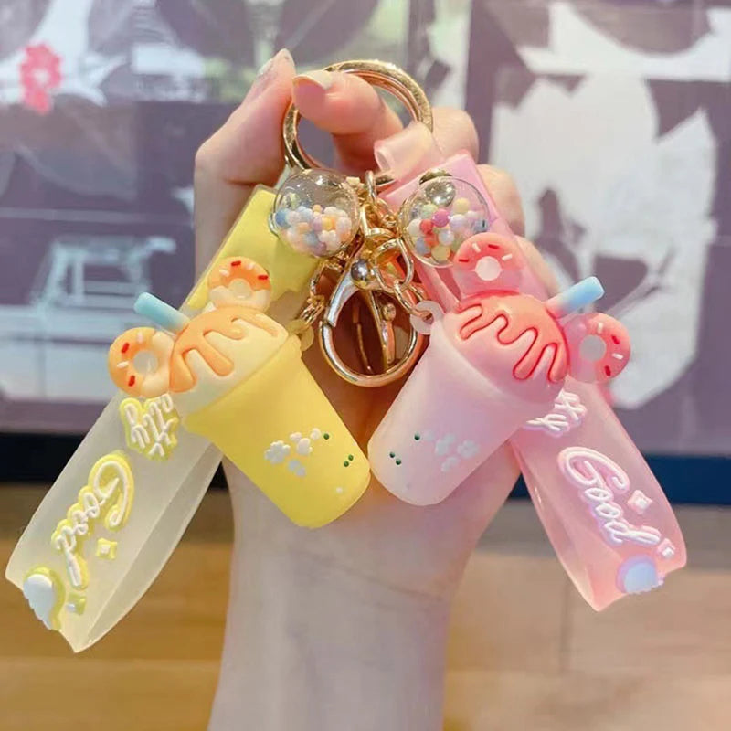 🍦 Sweet & Whimsical Ice Cream Keychain 🎀 - Adorable Accessory for Your Bags! ✨ - Pixie Quill