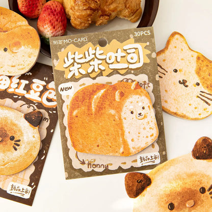 🐾 Adorable Animal Toast Sticky Notes - 30 Sheets of Cuteness for Your Planner! 🍞✨