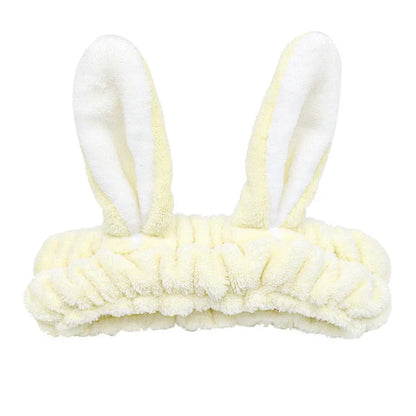 Women Wash Face Makeup Soft Coral Fleece Elastic Headband Head Wrap Cute Rabbit Bow Animal Ears Hairband Girl Hair Accessories