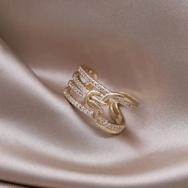 Kawaii Love Crystal Ring 💖✨ - 14K Gold Plated Heart Design for Elegant Daily Wear! 🌟💍
