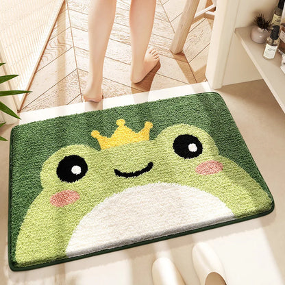 Kawaii Pink Frog Bath Mat 🐸✨ | Waterproof & Non-Slip Cartoon Carpet for Your Bathroom 🚿💕