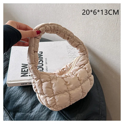Kawaii Pleated Cloud Mini Handbag 🌈✨ | Adorable Soft Nylon Tote Bag for Trendy Women 💖🌟
