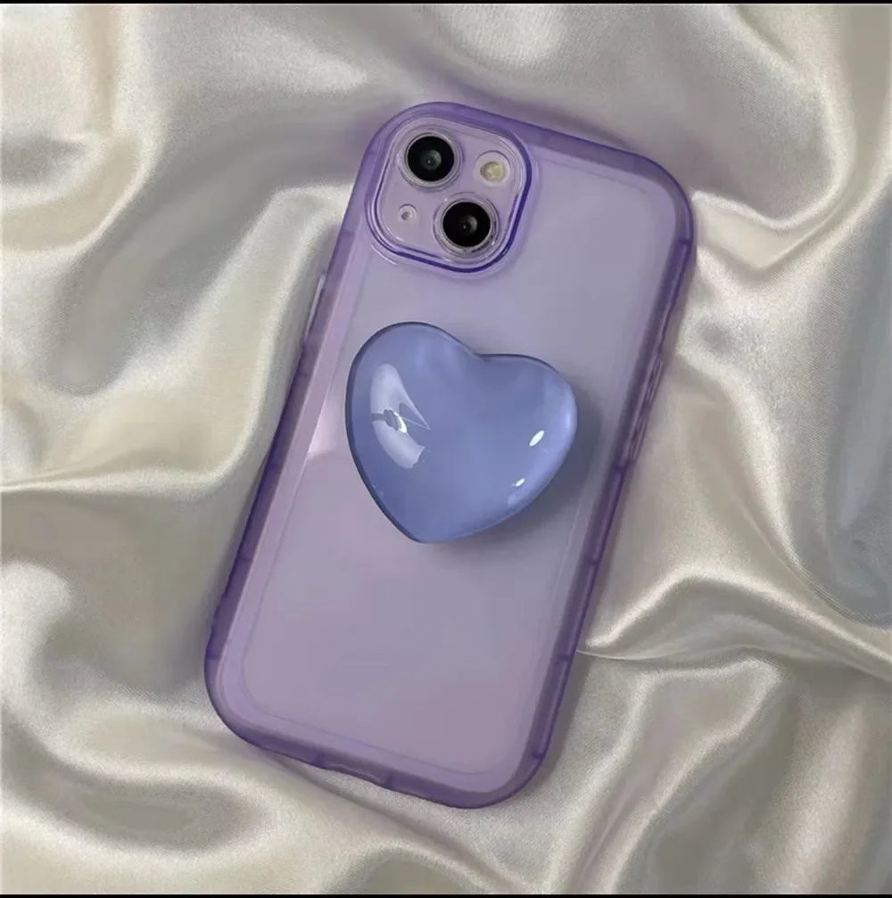 Phone Holder Popular Socket Griptok Finger Grip Bracket Stand Love Heart Ins Style Cute Poping Pink White Cellphone Accessory - Pixie Quill
