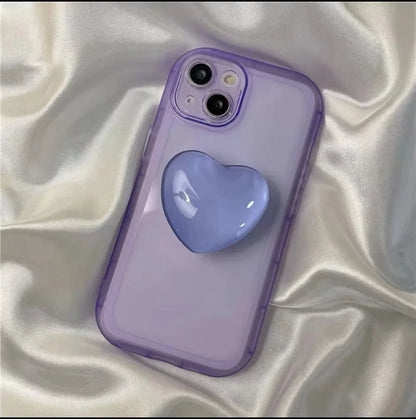 Phone Holder Popular Socket Griptok Finger Grip Bracket Stand Love Heart Ins Style Cute Poping Pink White Cellphone Accessory - Pixie Quill