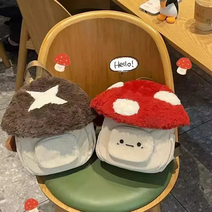 Mushroom Cartoon Backpack Women Plush Anime Bag Cute Gift 🎀🍄🧸
