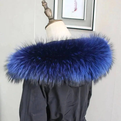 Lux Raccoon Fur Collar Scarf For Women 🧣 Warm Winter Essential