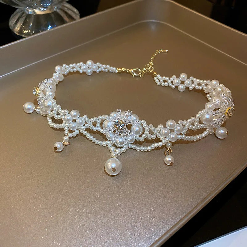 Kawaii Luxe Pearl Choker ✨💕 Multi-Layered Charm for Party Princesses 🎉🌸