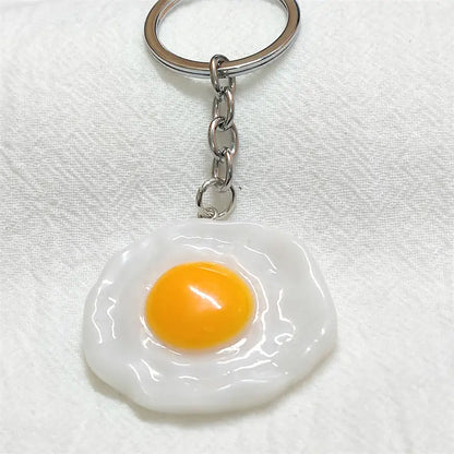 Kawaii Omelette & Poached Egg Keychain Charm 🍳✨ Cute DIY Jewelry Accessory Gift for Him & Her! 💖