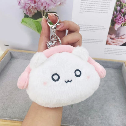 🐾 Adorable Mini Cat Plush Coin Wallet 🎀 Cute Storage for Keys & Headphones! 💖