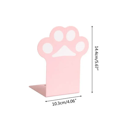 Kawaii Cat Paw Bookends 🐾 | 2pcs Anti-Skid Cute Book Organizer for Desktop 📚 | Adorable Korean Stationery Supplies 🌟