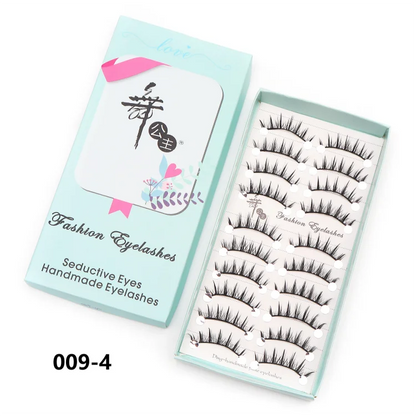 Adorable Manga Style False Eyelashes 10 Pairs Natural Full Strip Lashes For Anime Look Makeup ✨🐰🎀🌸
