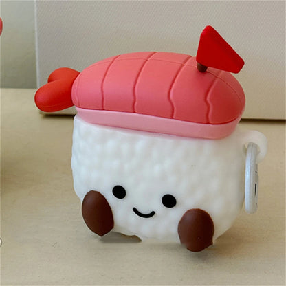 Adorable Sushi Rice Ball Silicone Earphone Case 🍣✨ for AirPods 1/2/3 & Pro 2 - Cute Kawaii Design 🎀