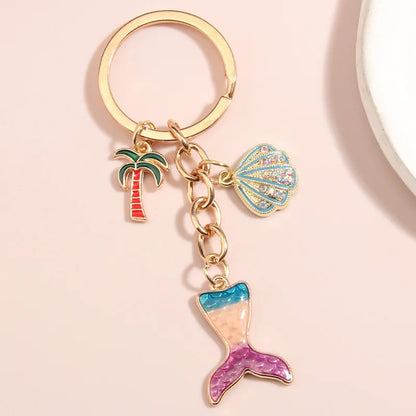 Whimsical Sea Life Keychain Gift Set Mermaid Tail Shell Starfish Charms 🐚💖