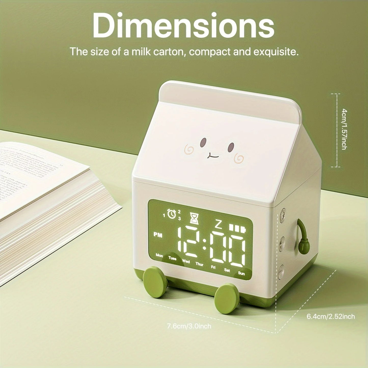 Kawaii Milk Box Mini Alarm Clock 🕒✨ – Cute Countdown Timer & LED Date Display for Your Cozy Bedroom! 💖📅