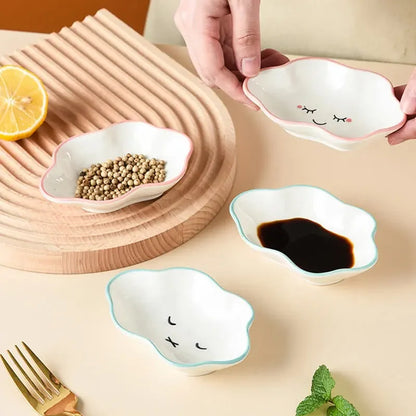 🌈 Adorable Cloudy Dipping Delight 🍜 - Whimsical Ceramic Sauce Dish for Saucy Snacking! 🌟 - Pixie Quill