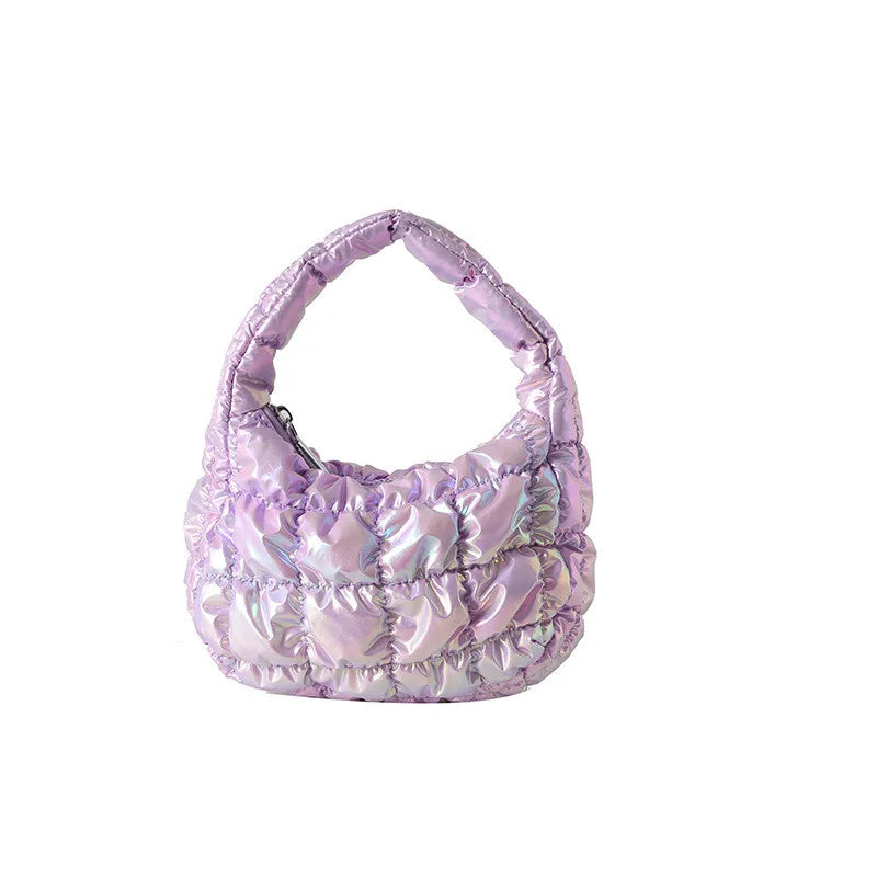 Kawaii Pleated Cloud Mini Handbag 🌈✨ | Adorable Soft Nylon Tote Bag for Trendy Women 💖🌟