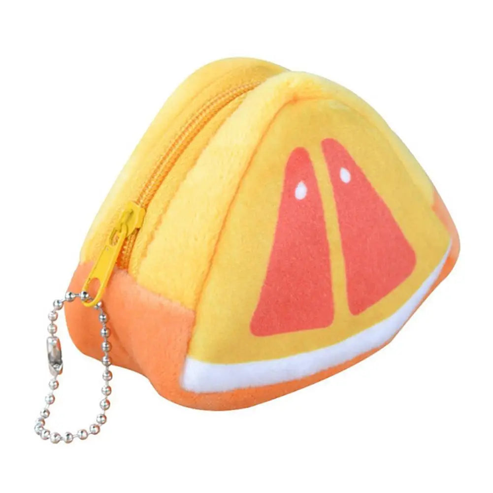 🍉🍊Adorable Fruit Plush Coin Pouch - Mini Wallet for Sweeties! 💖✨