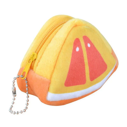 🍉🍊Adorable Fruit Plush Coin Pouch - Mini Wallet for Sweeties! 💖✨