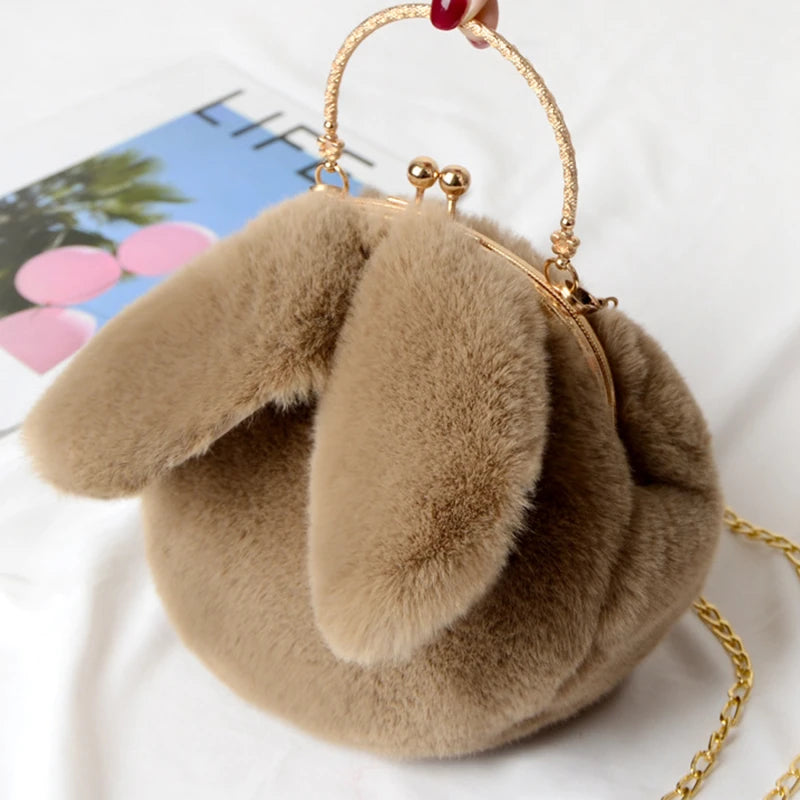 Adorable Kawaii Plush Rabbit Ear Crossbody Bag 🐰💕 - Perfect Cute Purse for Women & Girls! 👜✨