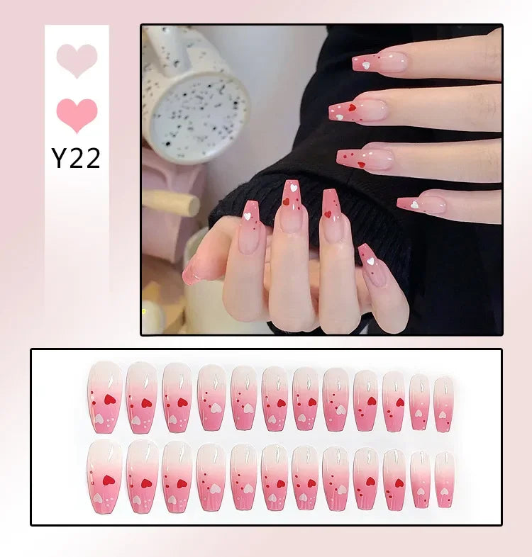 Kawaii Watermelon Dreams 🍉✨ | 24Pcs Cute Press-On Coffin Nails for Women & Girls 💅🎀