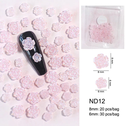 Cute Kawaii 3D Bear Bow Nail Art Charms ✨🎀 - 30pcs Macaron Matte Resin Decorations for DIY Nail Designs! 💅🐻