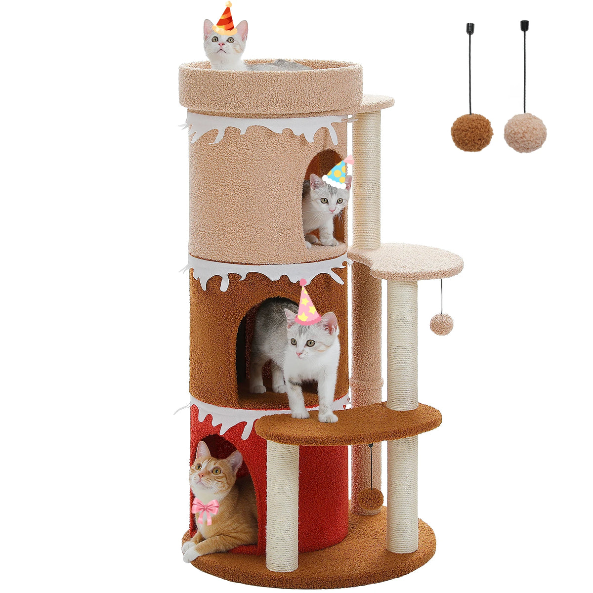 Four Tier Cat Tree For Large Cats With Large Top Perch And Sisal Scratching Posts Indoor Playhouse 🐾🐱