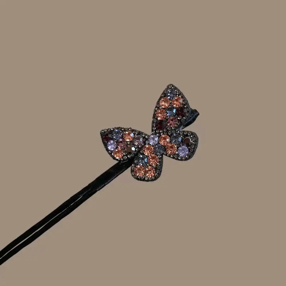 Kawaii Butterfly Hair Bun Maker 🦋✨ Cute DIY Styling Tool for Girls - Velvet & Pearl Hair Accessories!