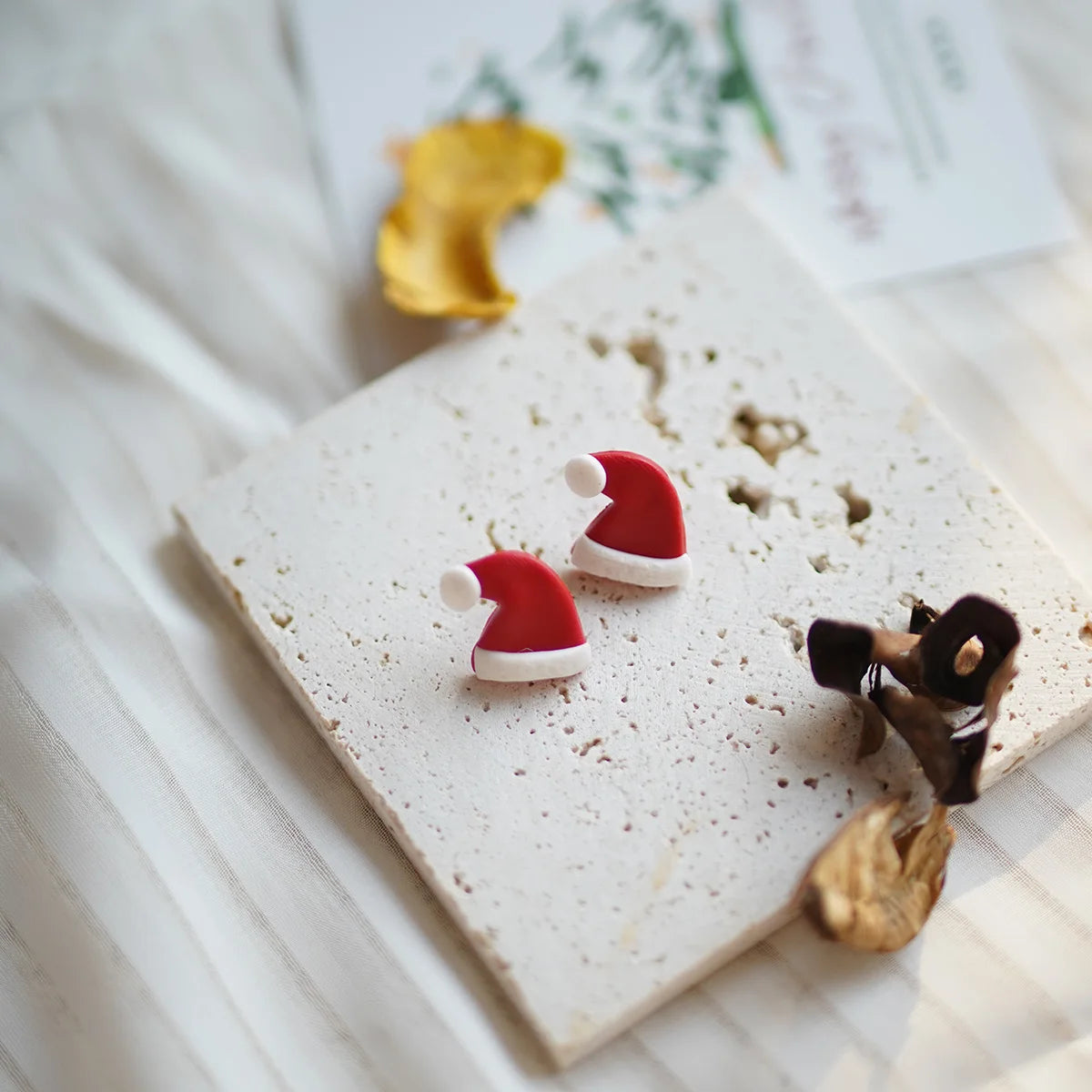 Cute Christmas Polymer Clay Dangle Earrings Santa Snowman Bell Gingerbread 🎄⛄️