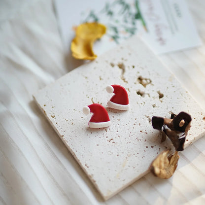 Cute Christmas Polymer Clay Dangle Earrings Santa Snowman Bell Gingerbread 🎄⛄️