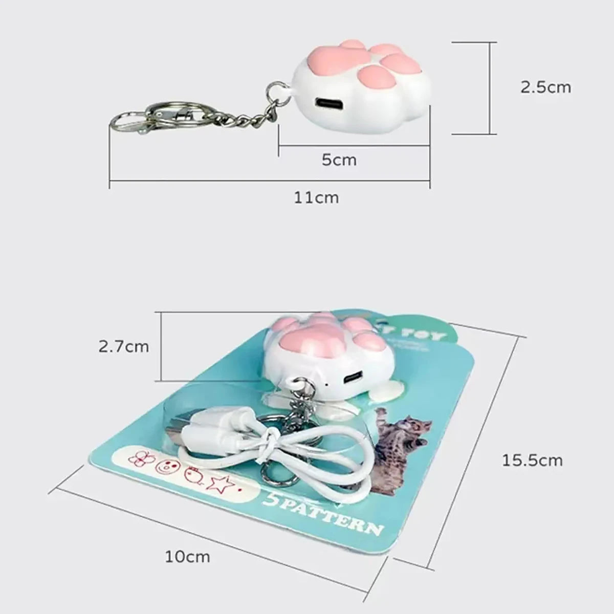 ✨Adorable LED Laser Playtime Paws: Whimsical Cat Toy with Bright Patterns & USB Rechargeable Magic! 🐾💖