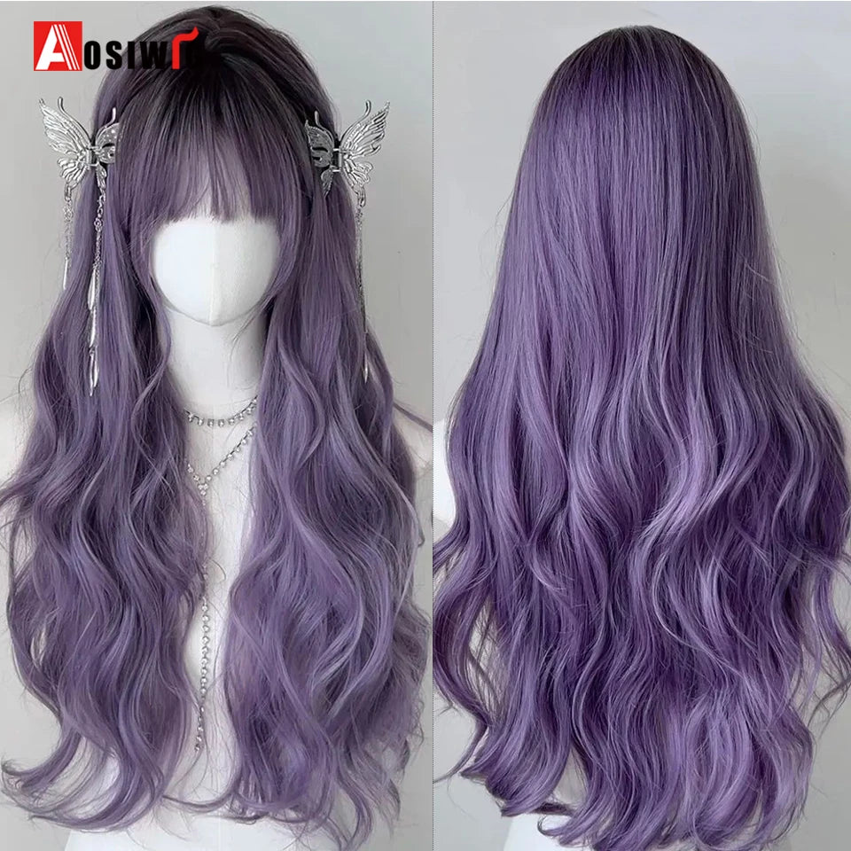Cute Ombre Blonde & Black Double Ponytail Lolita Wig 🎀✨ - Kawaii Cosplay Hair with Bangs for Harajuku Style! 💖👸